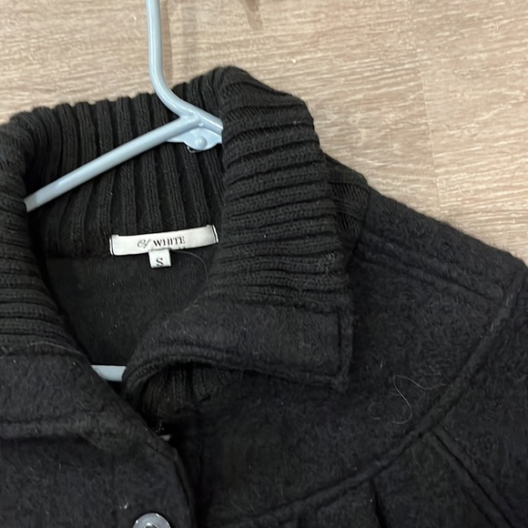 EUC OF WHITE LAMBSWOOL TOTALLY UNIQUE BLACK SWING CARDIGAN SWEATER - Picture 5 of 8